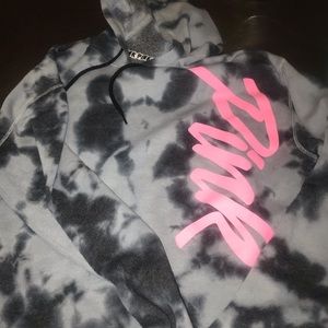 Pink tie dye crop sweatshirt